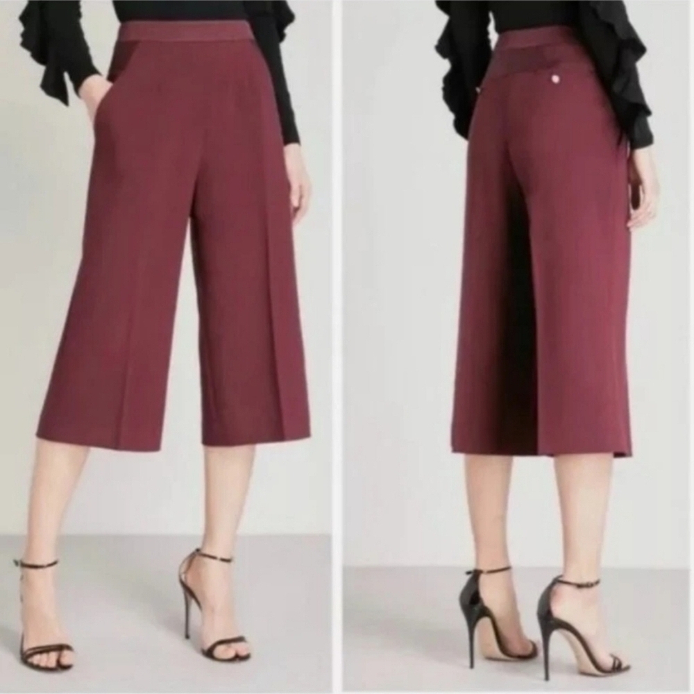Ted Baker Red Flare Jeans High-Waisted Wide-Leg Size # 1